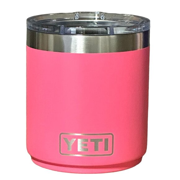LASER ENGRAVED PERSONALIZATION YETI 10oz. LOWBALL - TROPICAL PINK - Picture 1 of 2